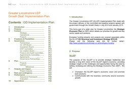 GD Implementation Plan the Project Delivery of the Committed and Pipeline Projects Agreed with Government Through the Growth Deals in July 2014 and January 2015