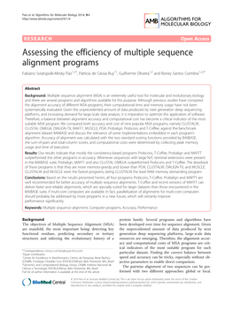 Assessing the Efficiency of Multiple Sequence Alignment Programs