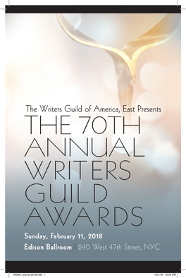 The Writers Guild of America, East Presents
