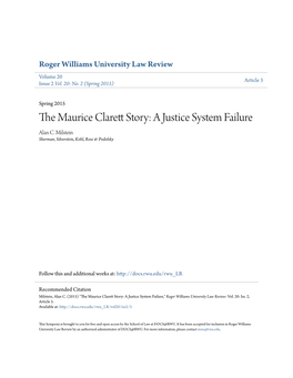 The Maurice Clarett Story: a Justice System Failure