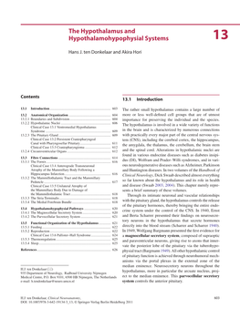 The Hypothalamus and Hypothalamohypophysial Systems 13