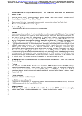 Microbial Diversity of Deep-Sea Ferromanganese Crust Field in The