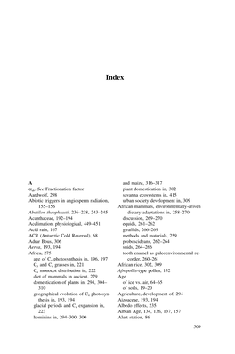 509 a Αab. See Fractionation Factor Aardwolf, 298 Abiotic Triggers In
