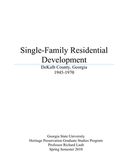 Single-Family Residential Development in Dekalb County