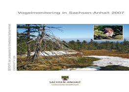 Vogelmonitoring in Sachsen-Anhalt 2007 BERICHTE BERICHTE Sachsen-Anhalt Umweltschutz Für Landesamtes Des SONDERHEFT2008 / 4