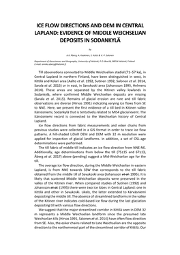 Ice Flow Directions and Dem in Central Lapland: Evidence of Middle Weichselian Deposits in Sodankylä