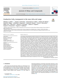 Conductive Casi2 Transparent in the Near Infra-Red Range Journal Of