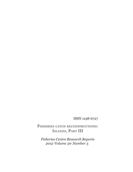 Number Volume 2012 Fisheries Centre Research Reports ISSN