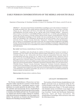 Early Permian Chondrichthyans of the Middle and South Urals