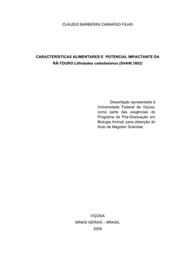 Cláudio Barberini Camargo Filho Características