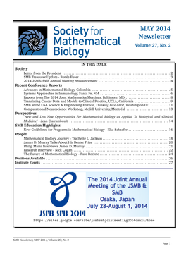 MAY 2014 Newsletter Volume 27, No