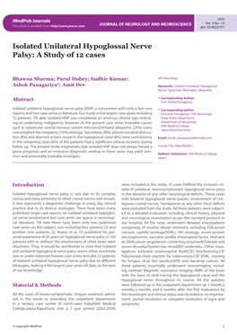 Isolated Unilateral Hypoglossal Nerve Palsy: a Study of 12 Cases