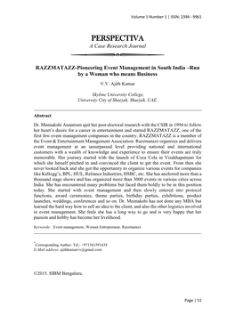 PERSPECTIVA a Case Research Journal