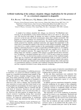 Artificial Weathering of the Ordinary Chondrite Allegan