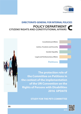 The Protection Role of the Committee on Petitions in the Context of the Implementation of the UN Convention on the Rights of Persons with Disabilities