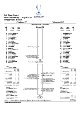 Chelsea FC Villarreal CF Full Time Report