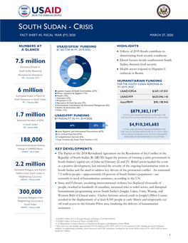 USAID-DCHA South Sudan Crisis Fact Sheet #5