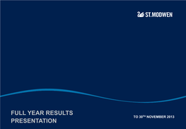 Full Year Results Presentation