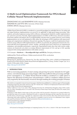 47 a Multi-Level-Optimization Framework for FPGA-Based