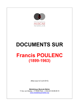 Francis POULENC (1899-1963)