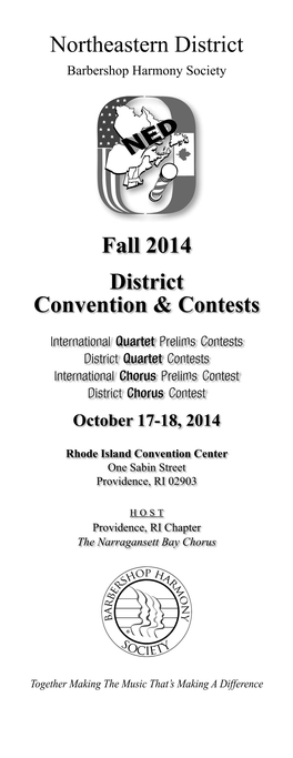Northeastern District Fall 2014 District Convention & Contests