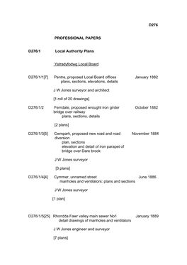 Pentre, Proposed Local Board Offices January 1882 Plans, Sections, Elevations, Details