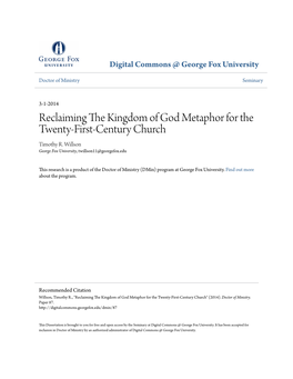 Reclaiming the Kingdom of God Metaphor for the Twenty-First-Century Church Timothy R