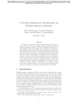 A Parallel Multiobjective Metaheuristic for Multiple Sequence Alignment