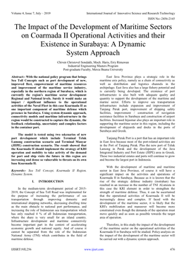 The Impact of the Development of Maritime Sectors on Coarmada II Operational Activities and Their Existence in Surabaya: a Dynamic System Approach