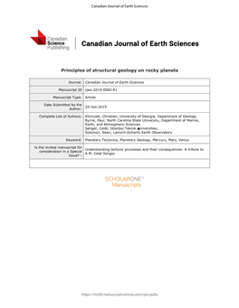 Principles of Structural Geology on Rocky Planets