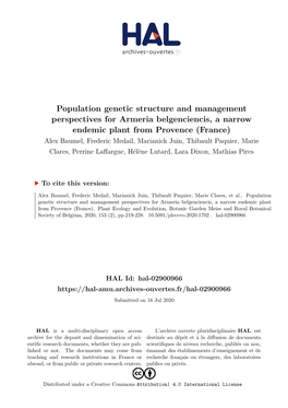 Population Genetic Structure and Management