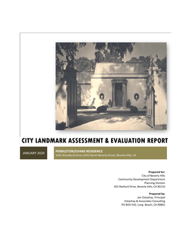 City Landmark Assessment & Evaluation Report