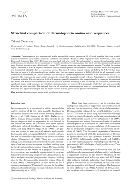 Structual Comparison of Dermatopontin Amino Acid Sequences