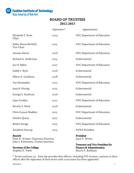 Board of Trustees 2012-2013