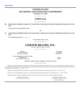 LIMITED BRANDS, INC. (Exact Name of Registrant As Specified in Its Charter)