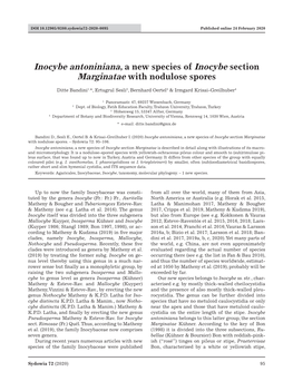 Inocybe Antoniniana, a New Species of Inocybe Section Marginatae with Nodulose Spores