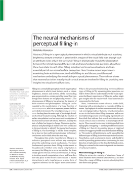 The Neural Mechanisms of Perceptual Filling-In