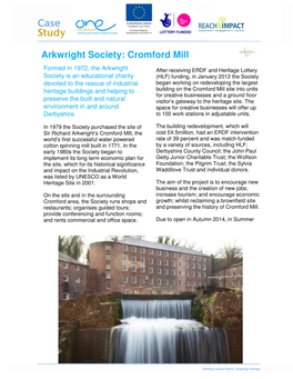 Arkwright Society: Cromford Mill