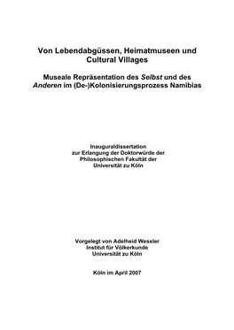 Von Lebendabgüssen, Heimatmuseen Und Cultural Villages