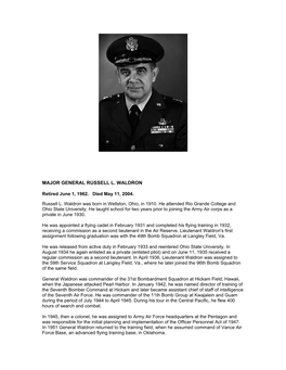Major General Russell L. Waldron
