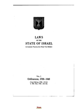 Laws State of Israel