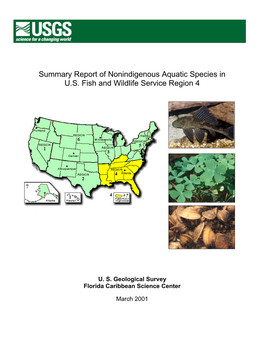 Summary Report of Nonindigenous Aquatic Species in U.S. Fish and Wildlife Service Region 4