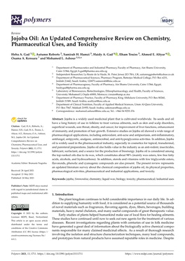 Jojoba Oil: an Updated Comprehensive Review on Chemistry, Pharmaceutical Uses, and Toxicity