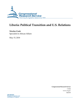 Liberia: Political Transition and U.S. Relations