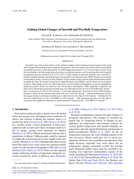 Linking Global Changes of Snowfall and Wet-Bulb Temperature