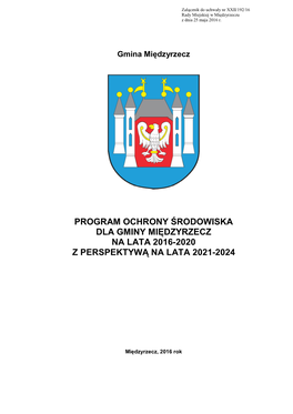 Program Ochrony Środowiska Dla Gminy Międzyrzecz Na Lata 2016-2020 Z Perspektywą Na Lata 2021-2024