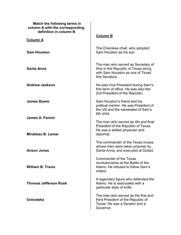 Match the Names Worksheet