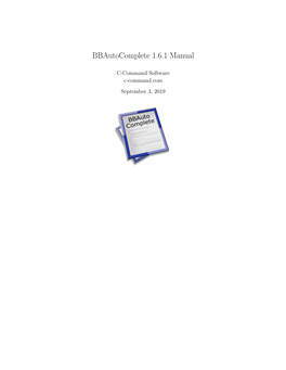 Bbautocomplete 1.6.1 Manual