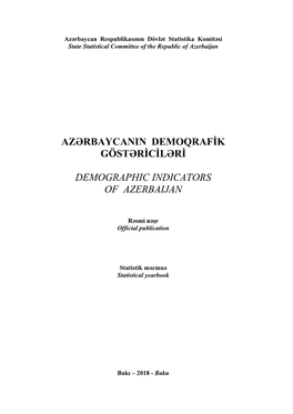 Azərbaycanin Demoqrafik Göstəriciləri Demographic