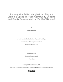 Playing with Pride: Marginalized Players Claiming Space Through Community Building and Equity Enforcement in World of Warcraft